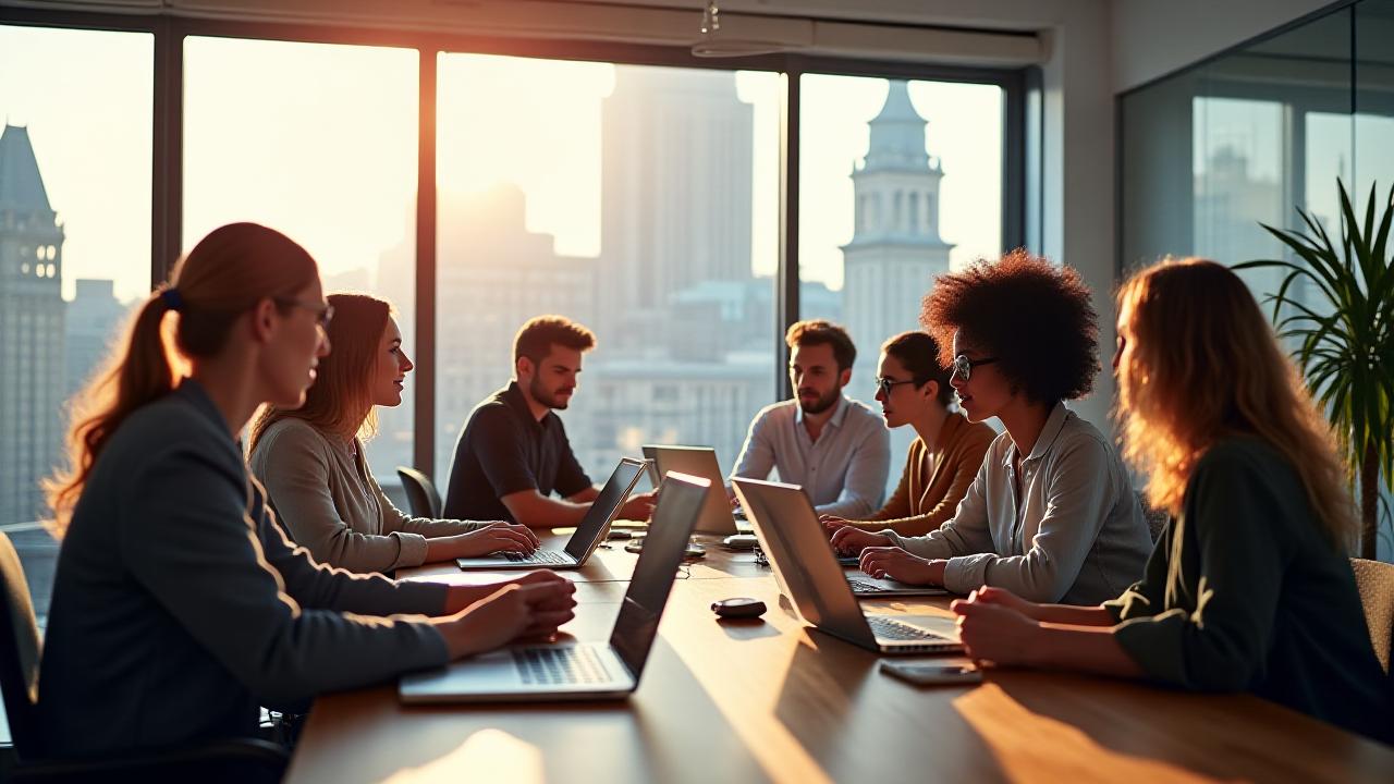 Équipe d'Orchidée Tech travaillant en collaboration dans un bureau moderne et lumineux à Paris.